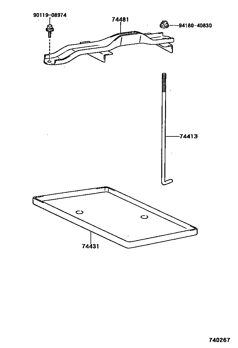 Toyota HILUX battery holder EPC diagram — 740267
