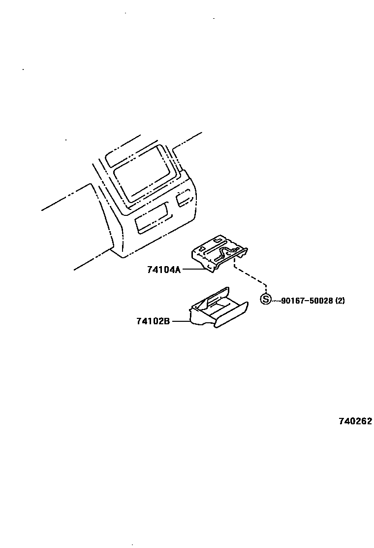 Toyota HILUX 烟灰盒 EPC diagram — 740262