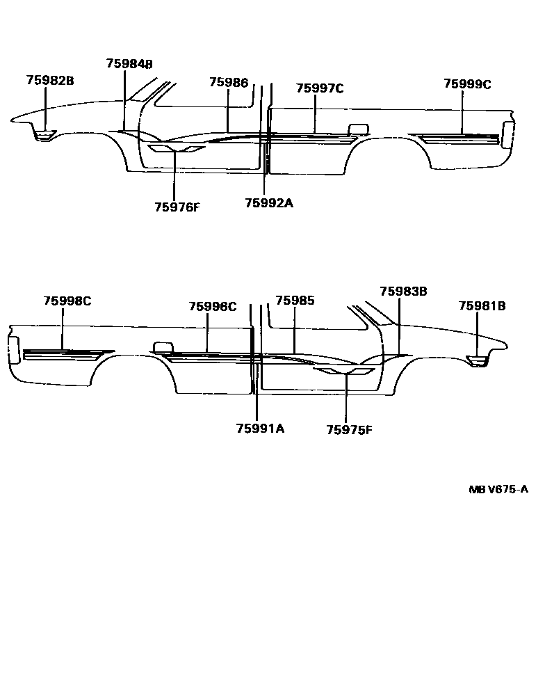 Toyota HILUX 车身镶条 EPC diagram — MBV675A