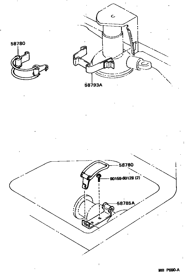 Toyota HILUX 工具箱和牌照支架 EPC diagram — MBP690A
