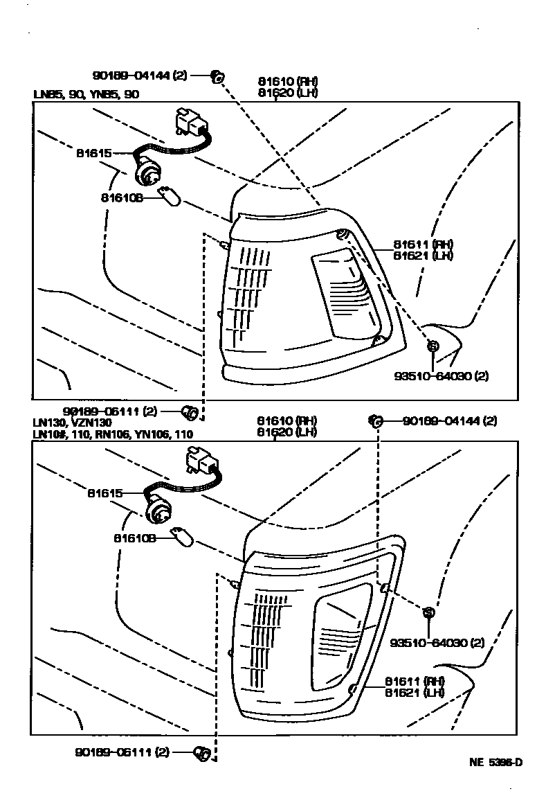 Toyota HILUX 前示宽灯 EPC diagram — NE5396D