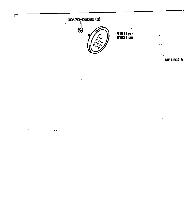 Toyota HILUX reflector EPC diagram — MEU802A