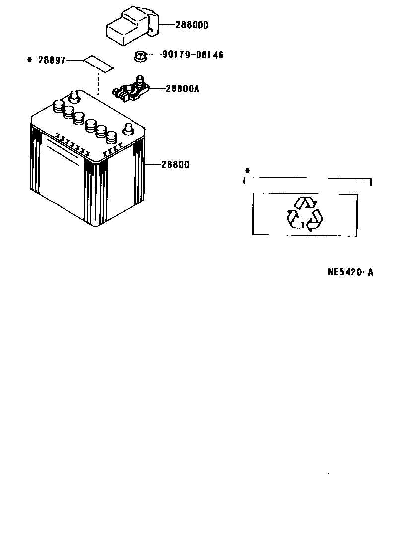 Toyota HILUX 蓄电池和蓄电池电缆 EPC diagram — NE5420A