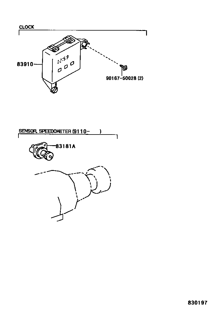 Toyota HILUX 仪表 EPC diagram — 830197