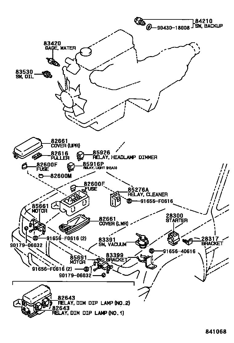 Toyota HILUX 开关和继电器和ECU EPC diagram — 841068