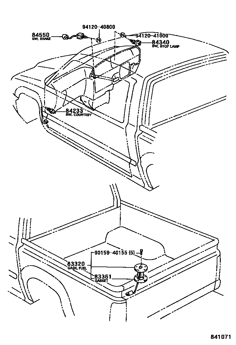 Toyota HILUX 开关和继电器和ECU EPC diagram — 841071