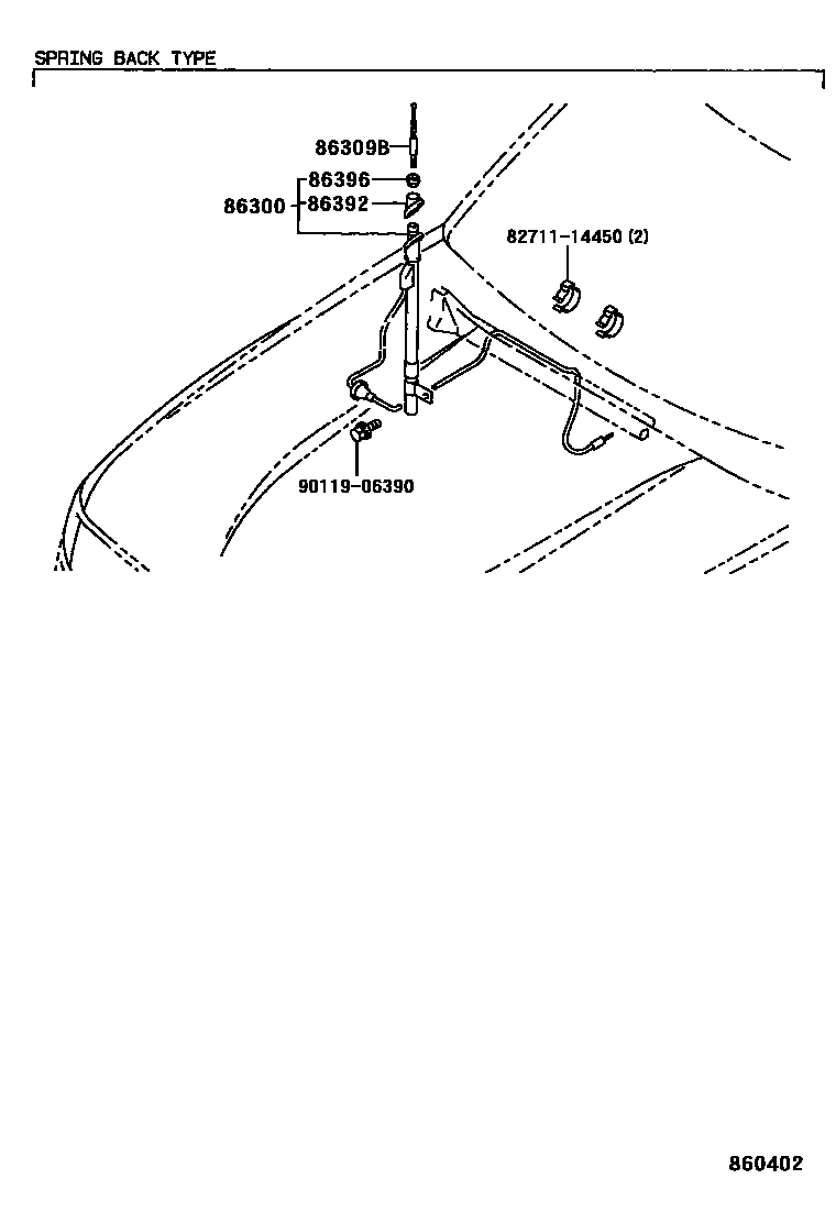 Toyota HILUX antenna EPC diagram — 860402
