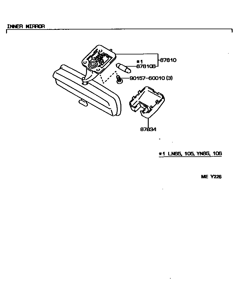 Toyota HILUX 后视镜 EPC diagram — MEY226