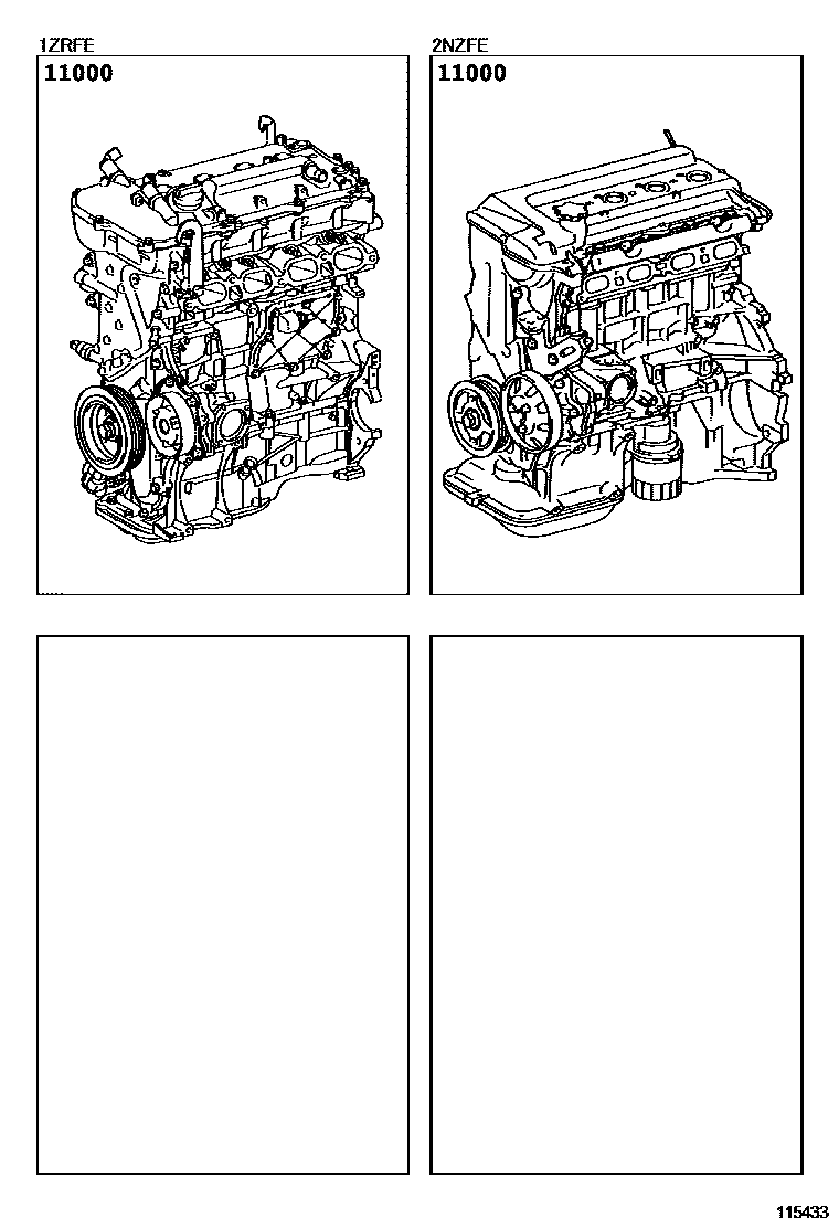 Toyota YARIS Partial Engine Assembly EPC diagram — 115433