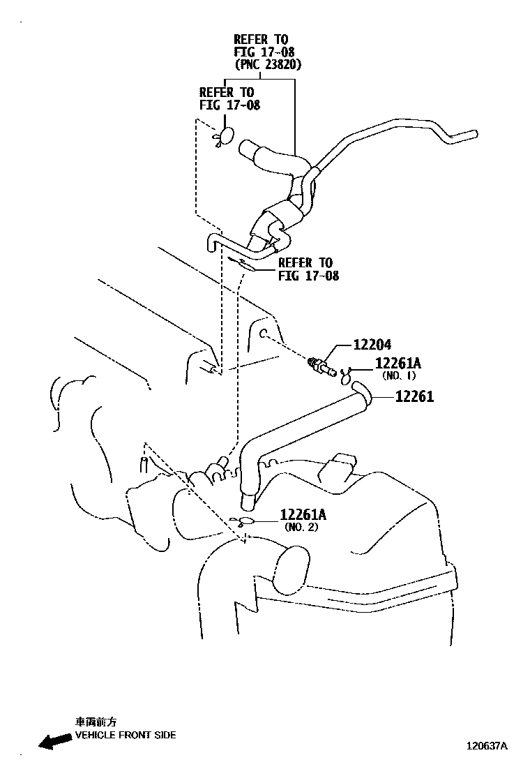 Toyota YARIS Ventilation Hose EPC diagram — 120637A