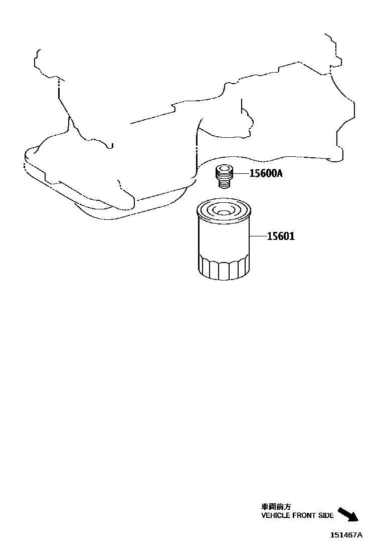 Toyota YARIS Oil Filter EPC diagram — 151467A