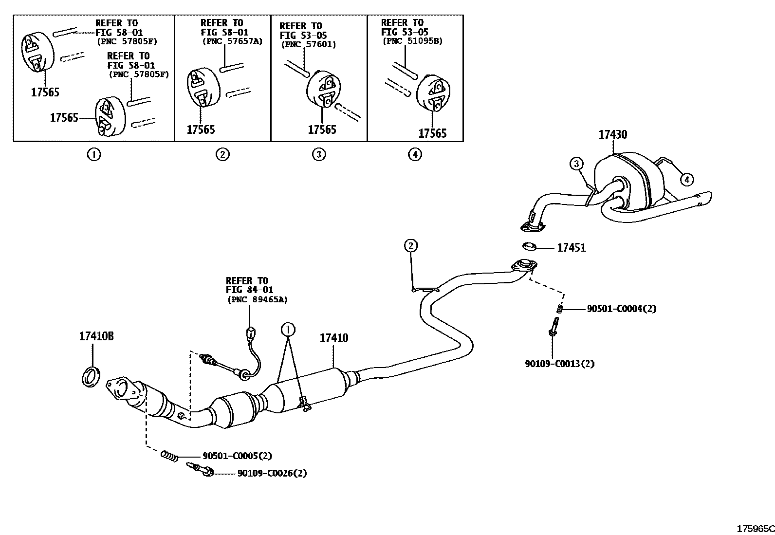 Toyota YARIS Exhaust Pipe EPC diagram — 175965C