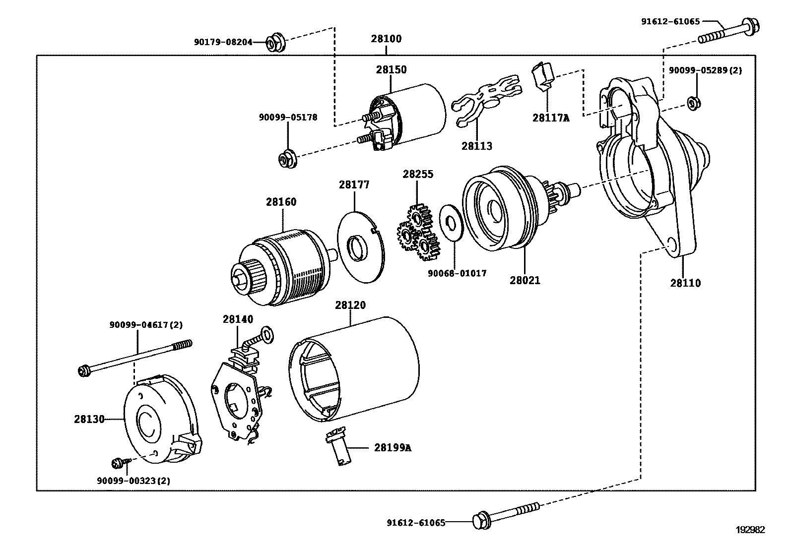 Toyota YARIS 起动机 EPC diagram — 192982