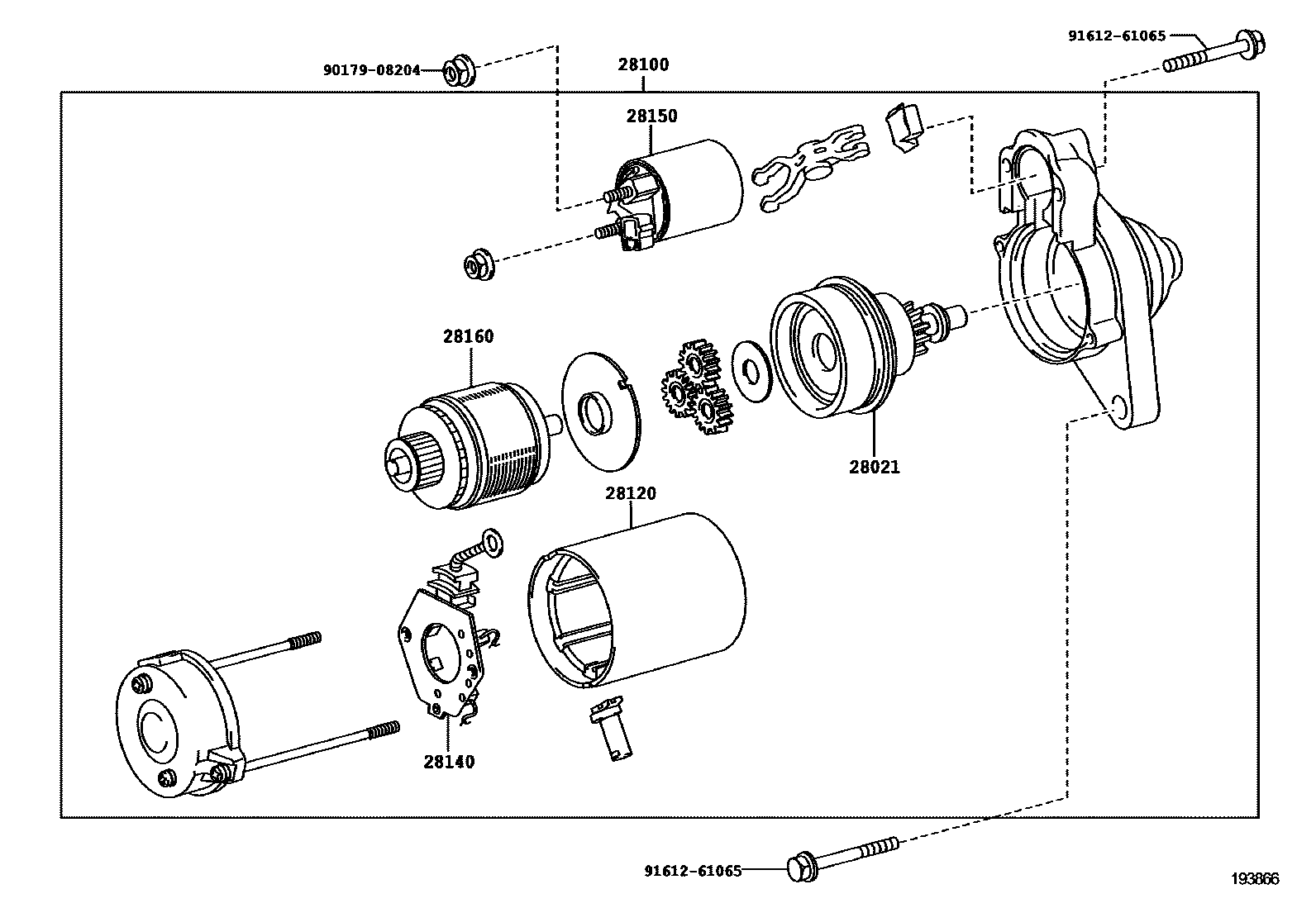 Toyota YARIS 起动机 EPC diagram — 193866