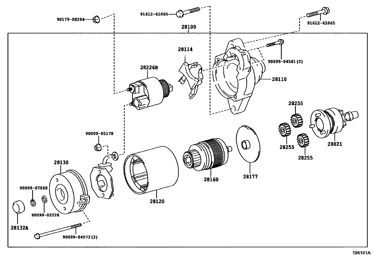 Toyota YARIS 起动机 EPC diagram — 194141A