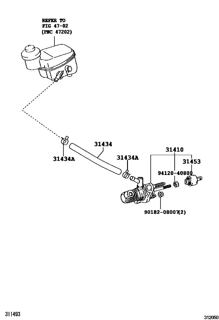 Toyota YARIS 离合器总泵 EPC diagram — 312050