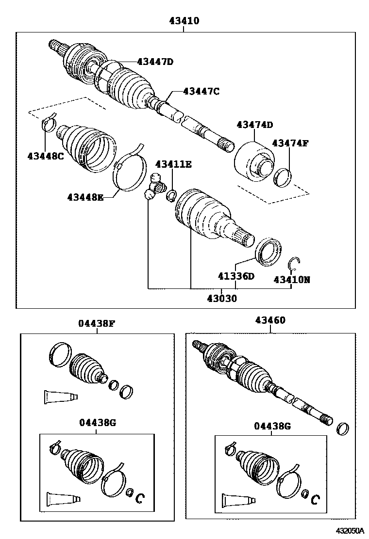 Toyota YARIS Front Drive Shaft EPC diagram — 432050A