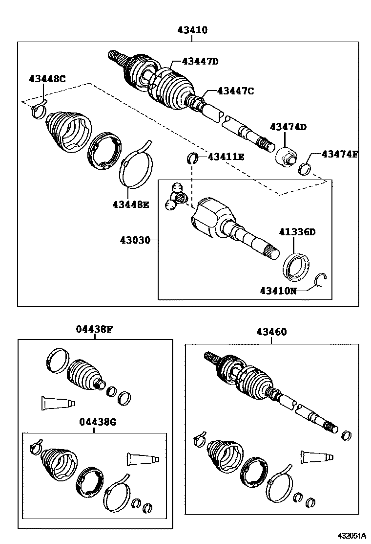 Toyota YARIS Front Drive Shaft EPC diagram — 432051A