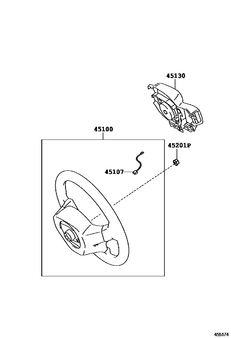 Toyota YARIS Steering Wheel EPC diagram — 455174