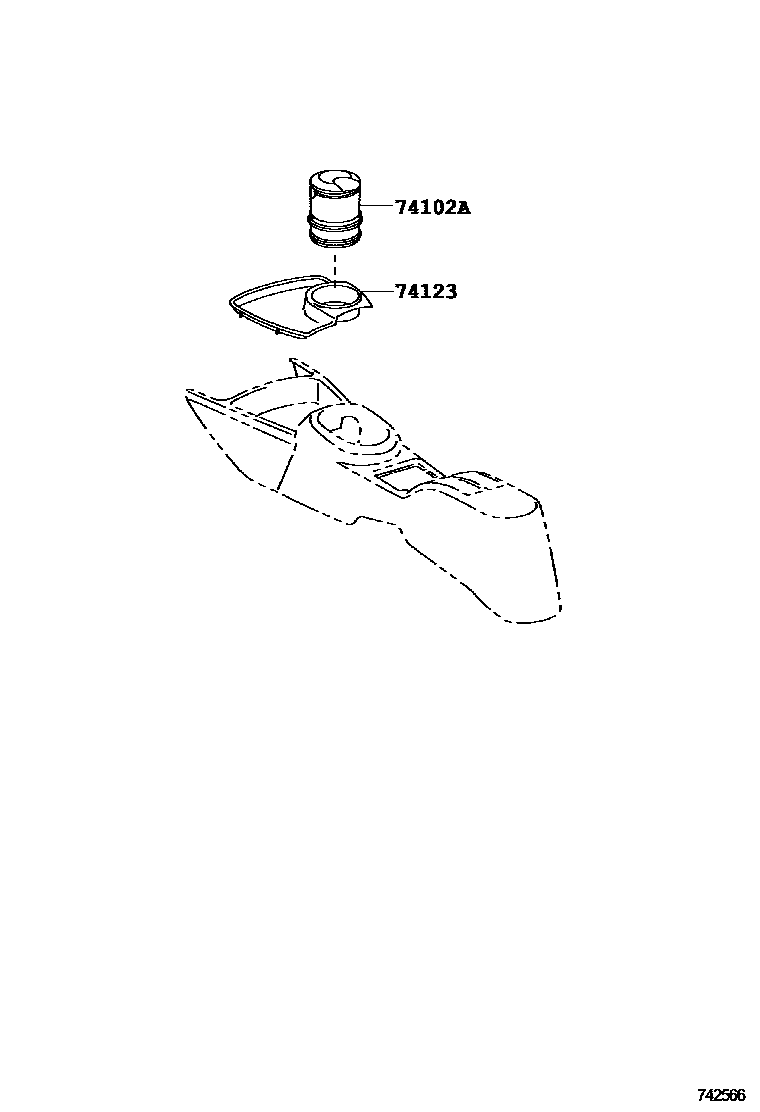 Toyota YARIS 烟灰盒 EPC diagram — 742566