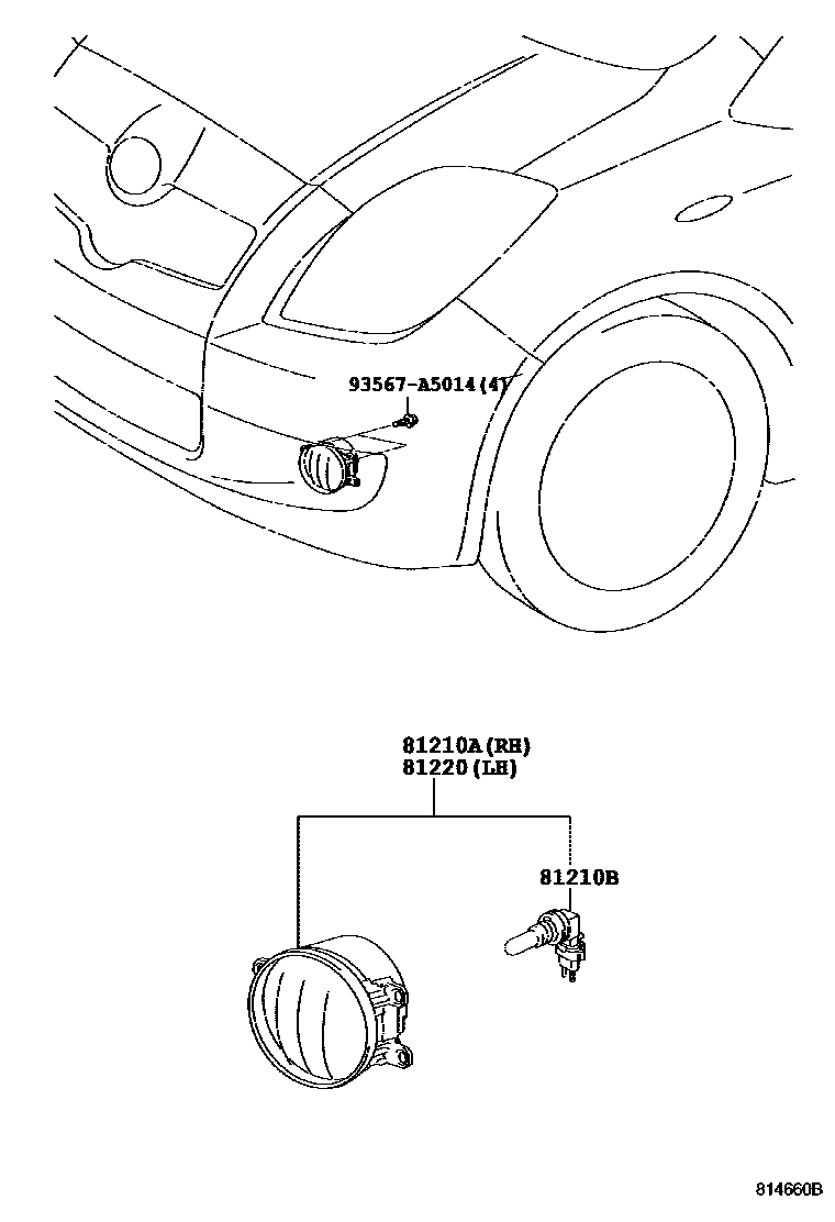Toyota YARIS Fog Lamp EPC diagram — 814660B