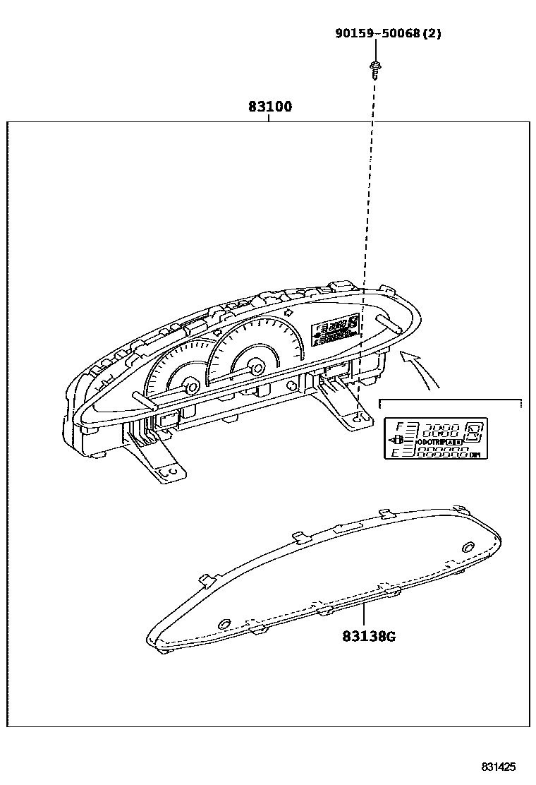Toyota YARIS 仪表 EPC diagram — 831425