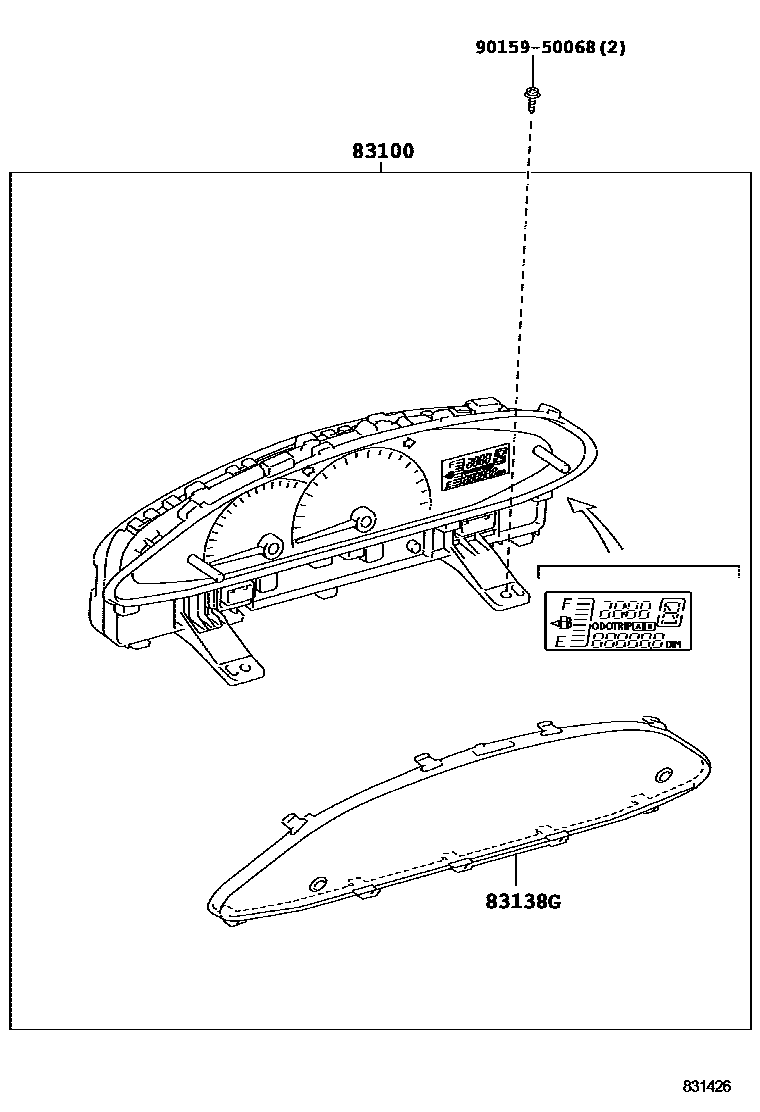 Toyota YARIS 仪表 EPC diagram — 831426