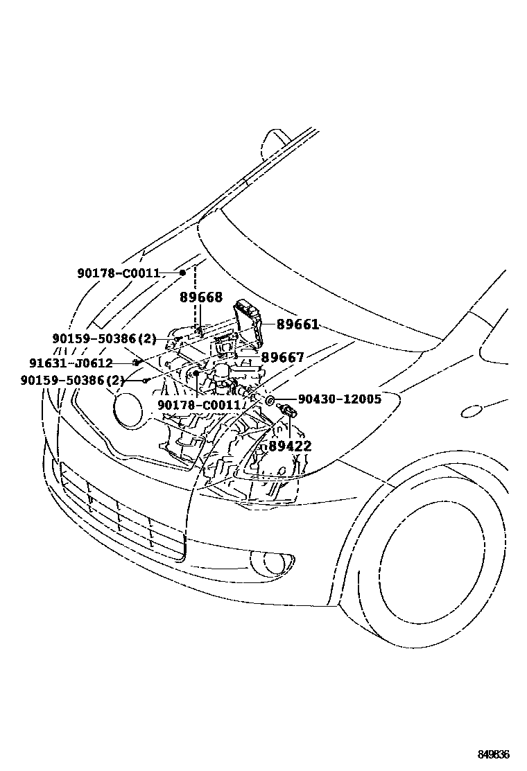 Toyota YARIS 电子燃油喷射系统 EPC diagram — 849836