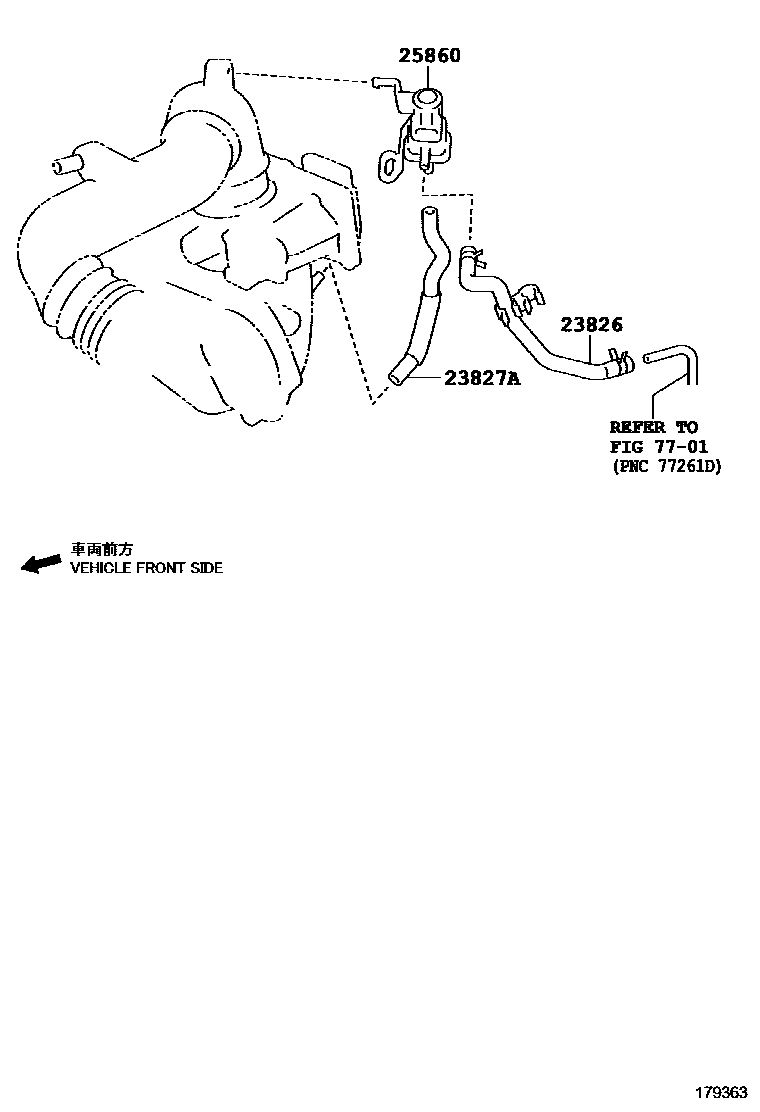 Toyota YARIS vacuum tube EPC diagram — 179363