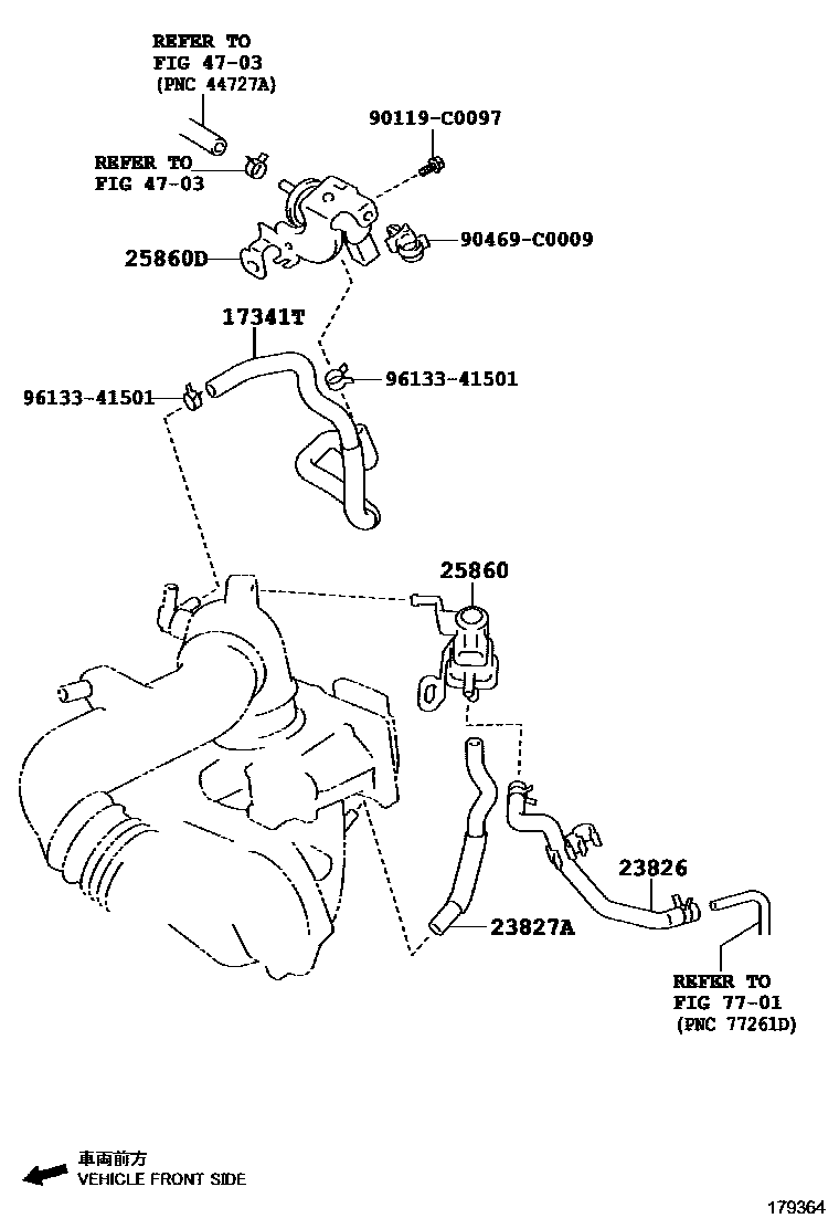 Toyota YARIS vacuum tube EPC diagram — 179364