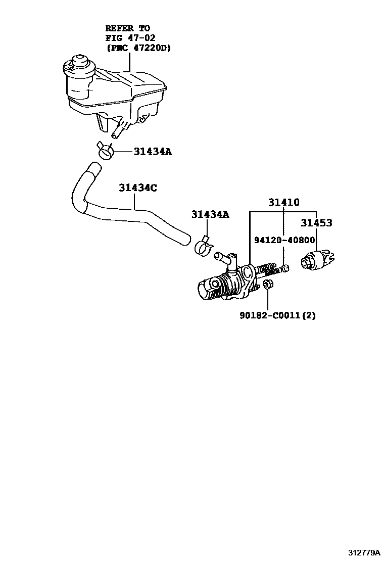 Toyota YARIS 离合器总泵 EPC diagram — 312779A