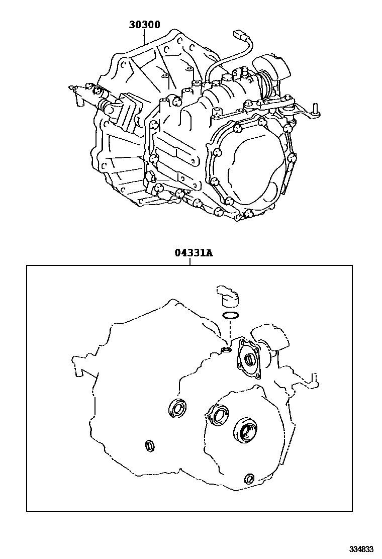 Toyota YARIS 传动桥或变速器总成和衬垫组件(MTM) EPC diagram — 334833