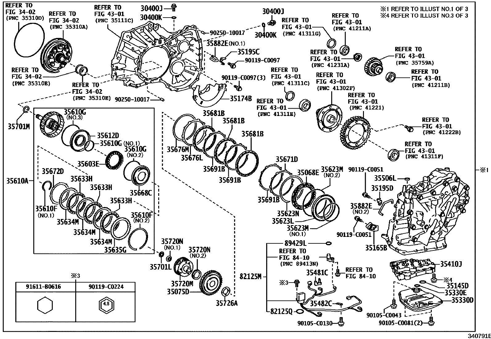 Toyota YARIS 传动桥总成(CVT) EPC diagram — 340791E