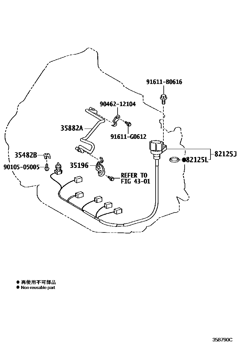 Toyota YARIS 阀体和滤油网(ATM) EPC diagram — 358790C