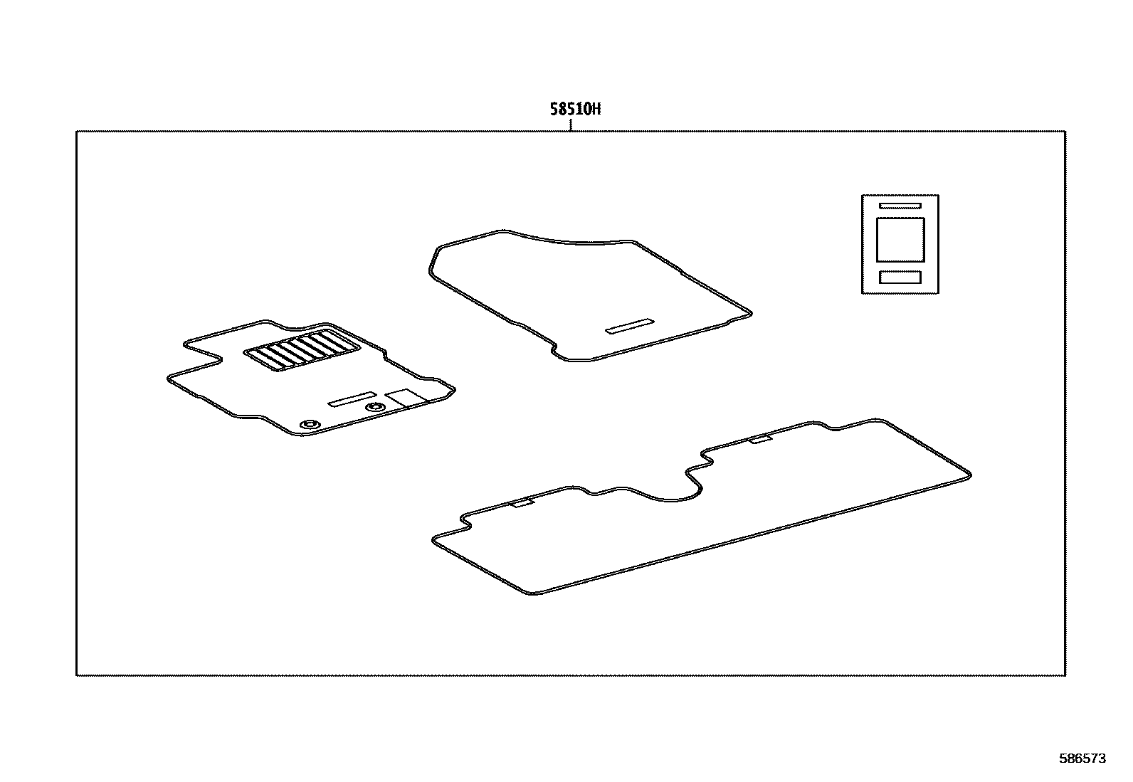 Toyota YARIS 地板垫和地毯 EPC diagram — 586573
