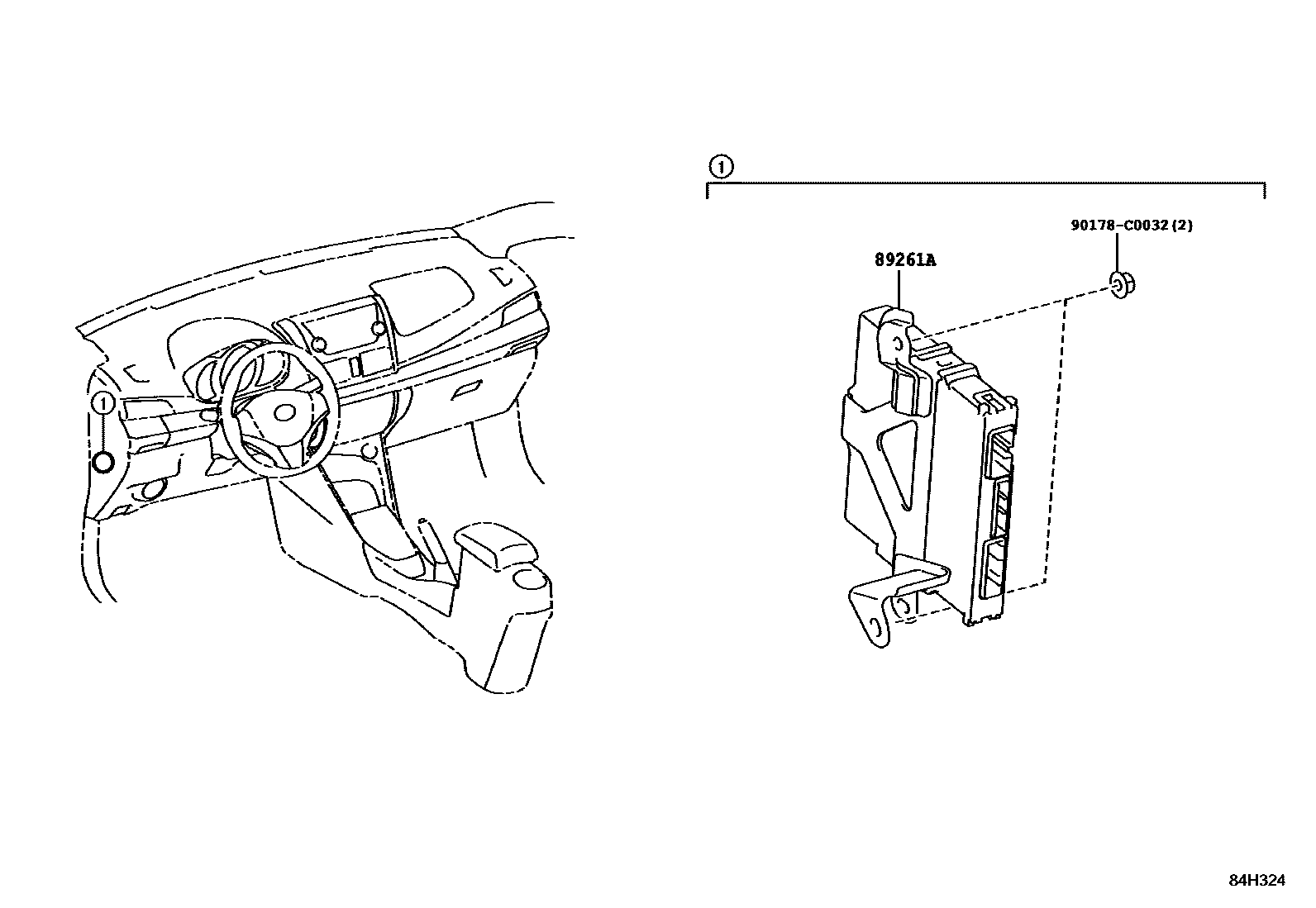 Toyota YARIS 电子控制系统 EPC diagram — 84H324
