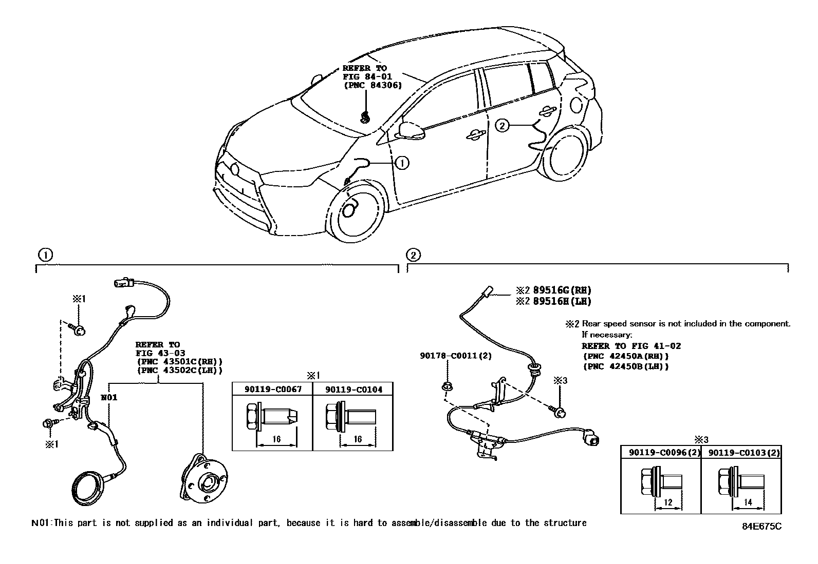 Toyota YARIS ABS 和 VSC EPC diagram — 84E675C