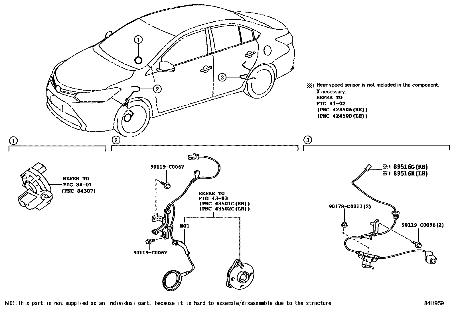 Toyota YARIS ABS 和 VSC EPC diagram — 84H959
