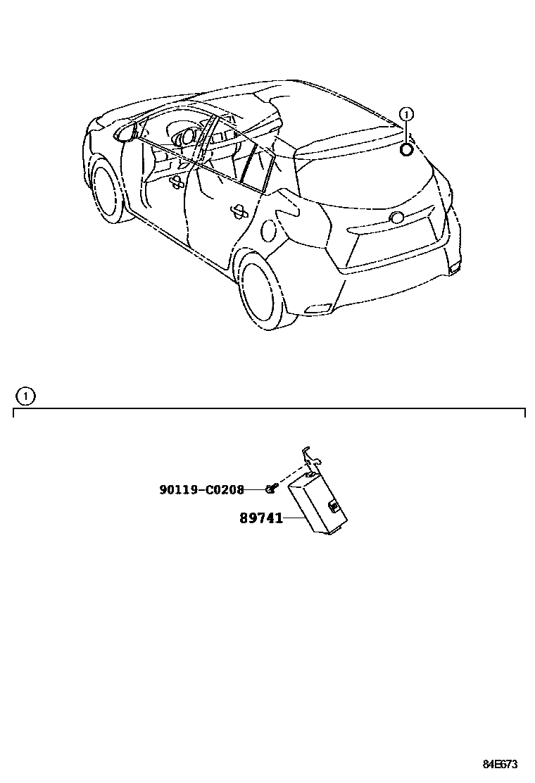 Toyota YARIS 遥控门锁 EPC diagram — 84E673