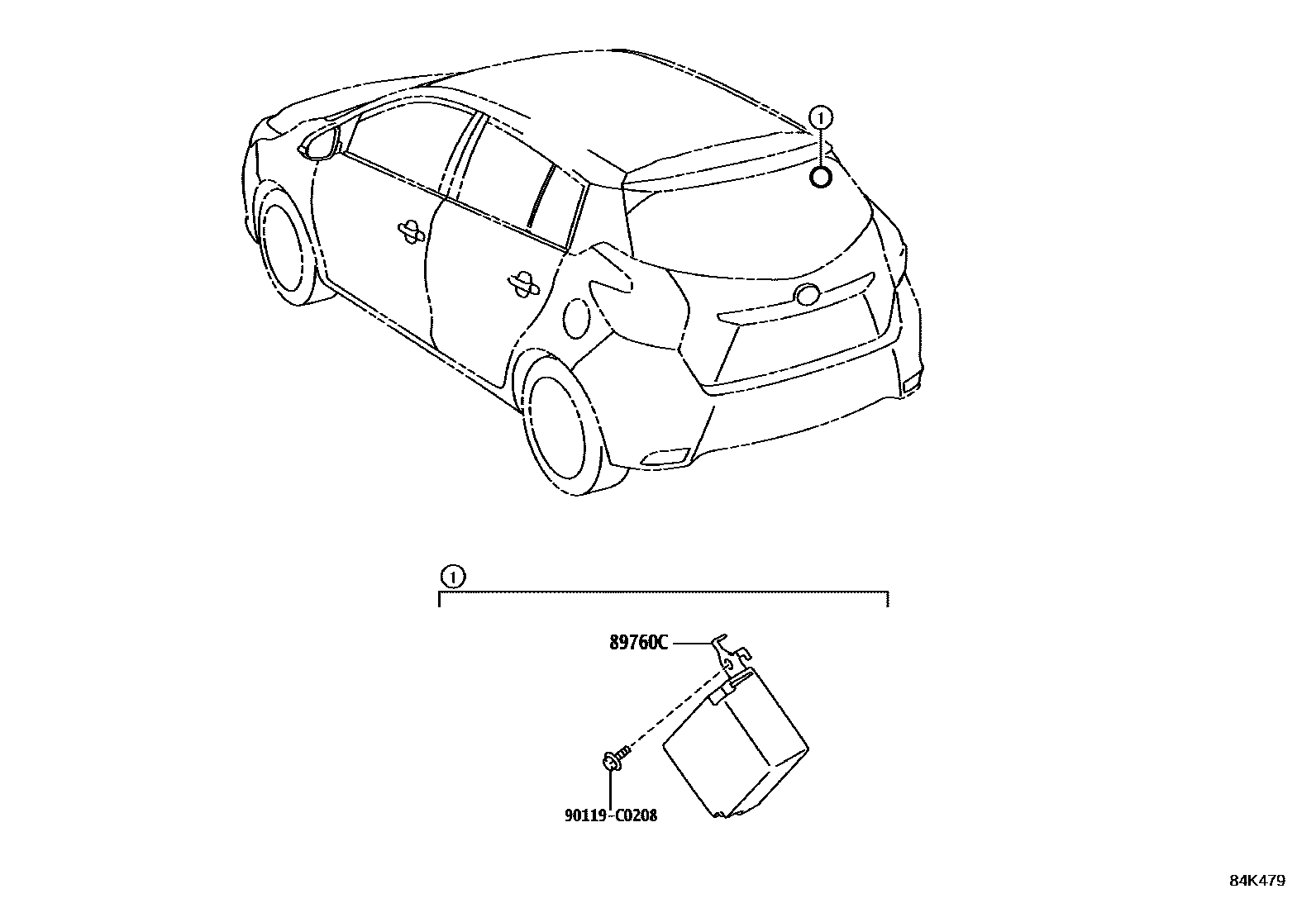Toyota YARIS 轮胎压力警告系统 EPC diagram — 84K479