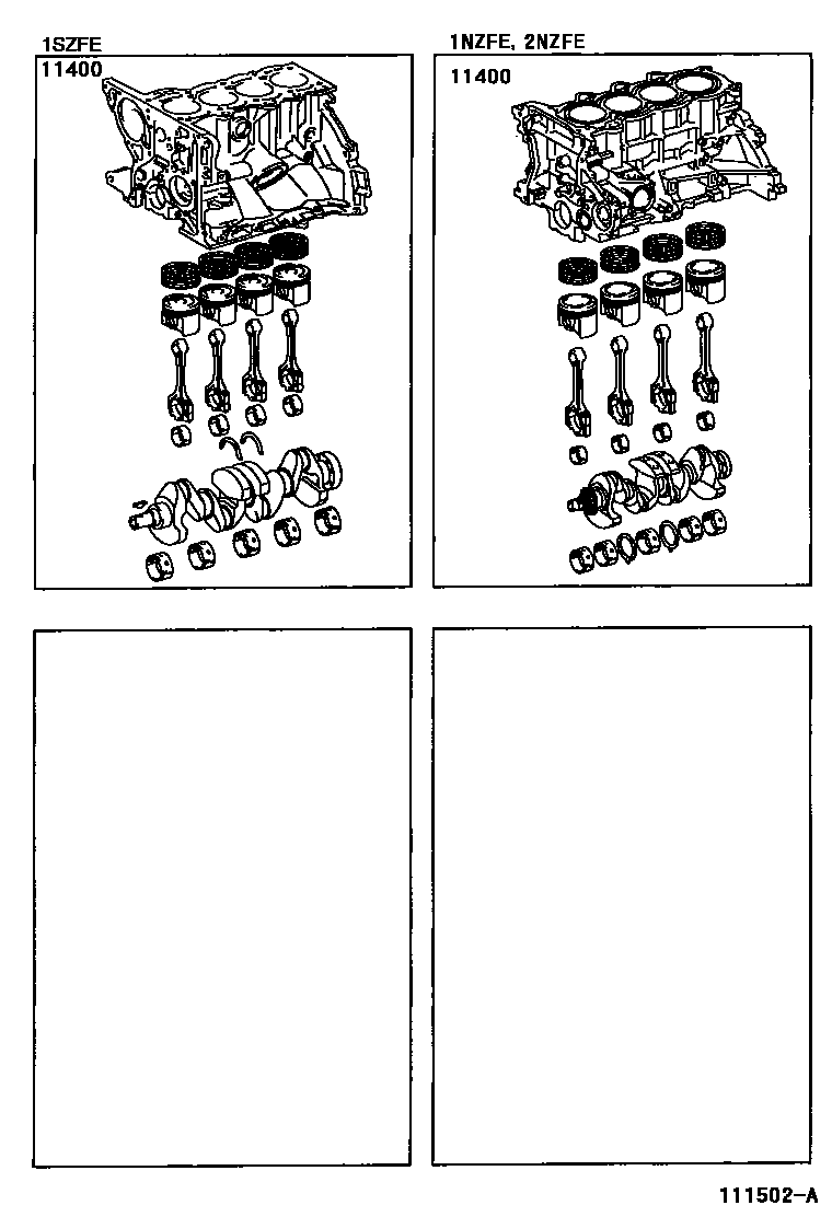 Toyota YARIS Short Block Assembly EPC diagram — 111502A