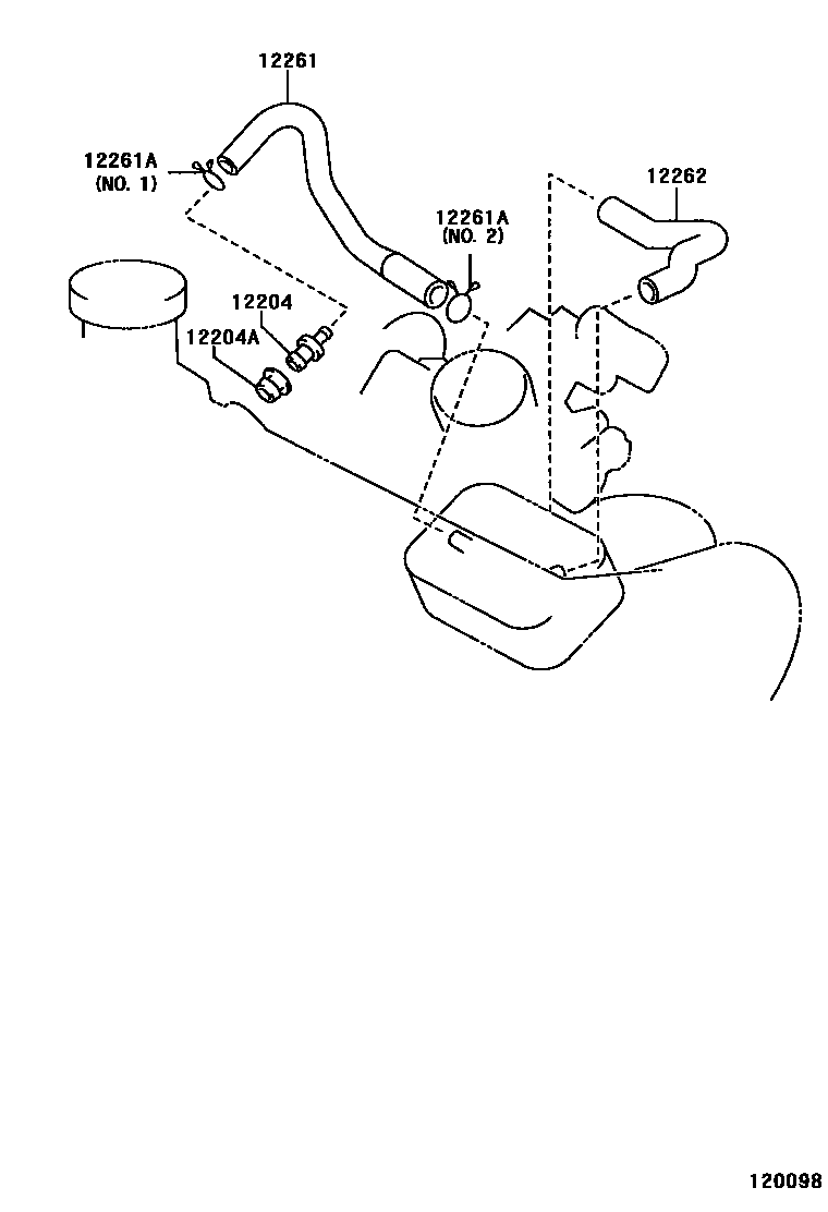 Toyota YARIS Ventilation Hose EPC diagram — 120098