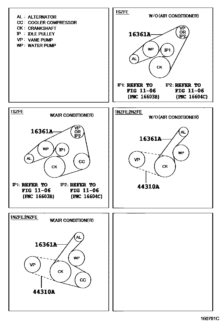 Toyota YARIS V-Belt EPC diagram — 160791C