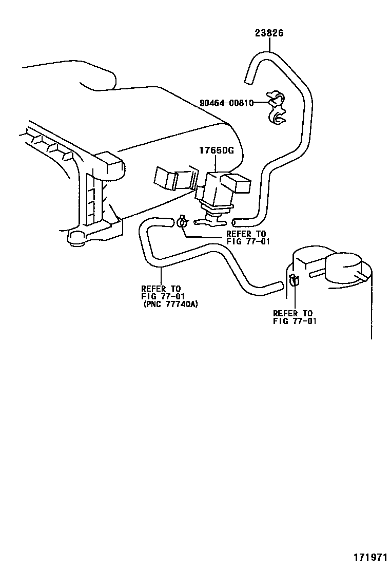 Toyota YARIS vacuum tube EPC diagram — 171971