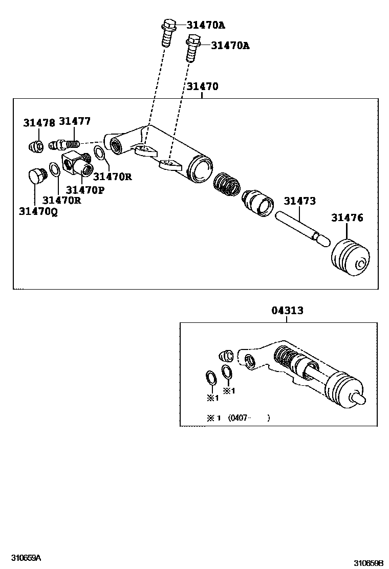 Toyota YARIS 离合器分离缸 EPC diagram — 310659B