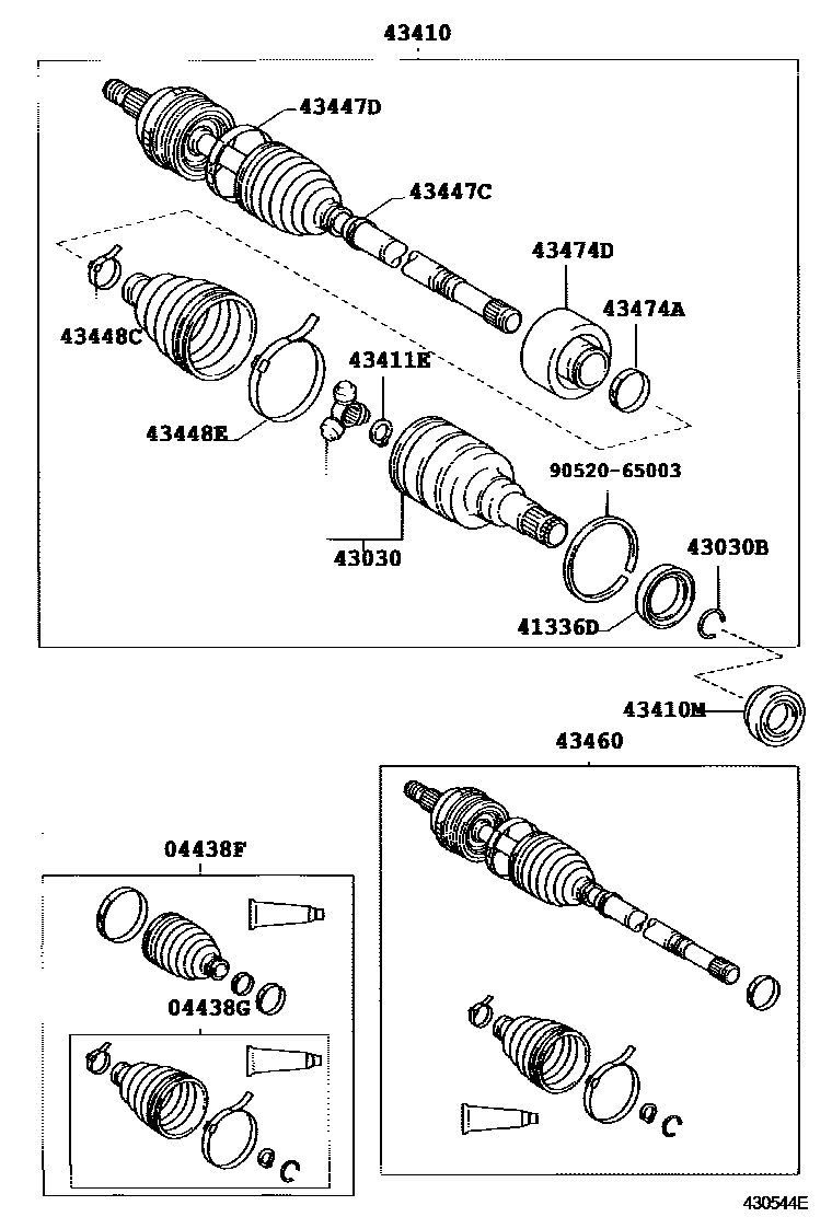 Toyota YARIS Front Drive Shaft EPC diagram — 430544E