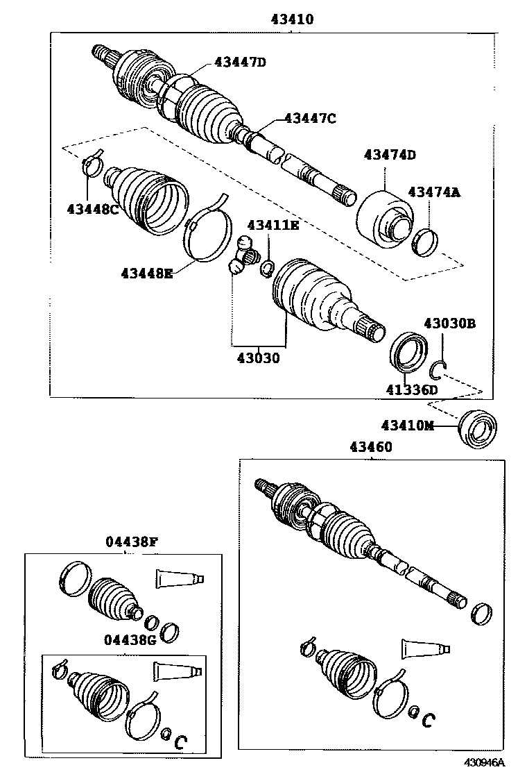 Toyota YARIS Front Drive Shaft EPC diagram — 430946A