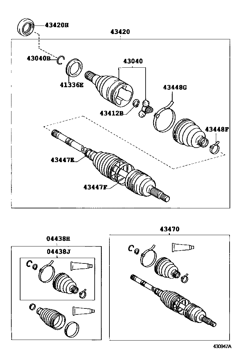 Toyota YARIS Front Drive Shaft EPC diagram — 430947A