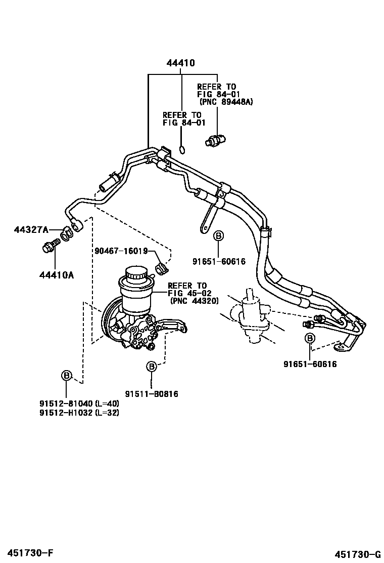 Toyota YARIS 动力转向配管 EPC diagram — 451730G