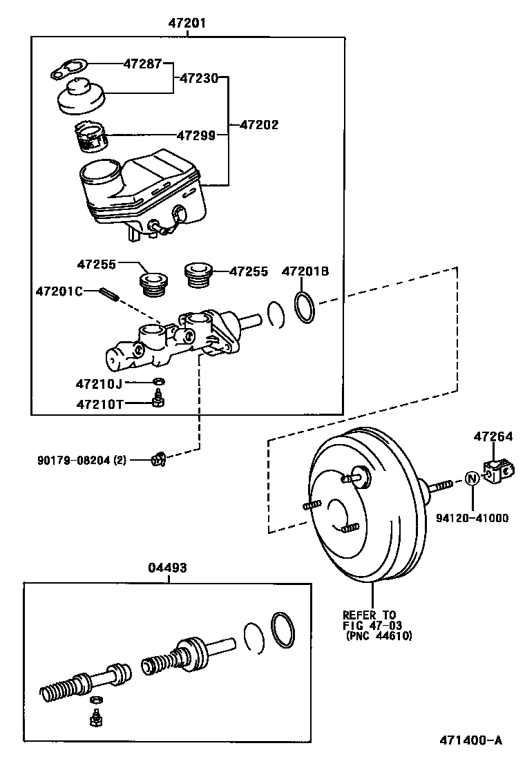 Toyota YARIS 制动总泵 EPC diagram — 471400A